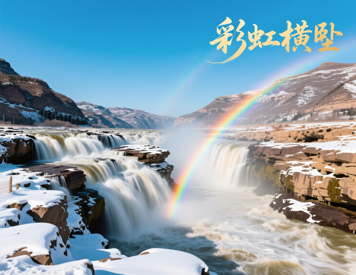 黄河壶口现“彩虹横卧”奇观,大自然的冬日浪漫你get了吗?